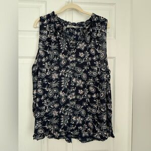 LOFT Paisley Sleeveless Blouse - XL
